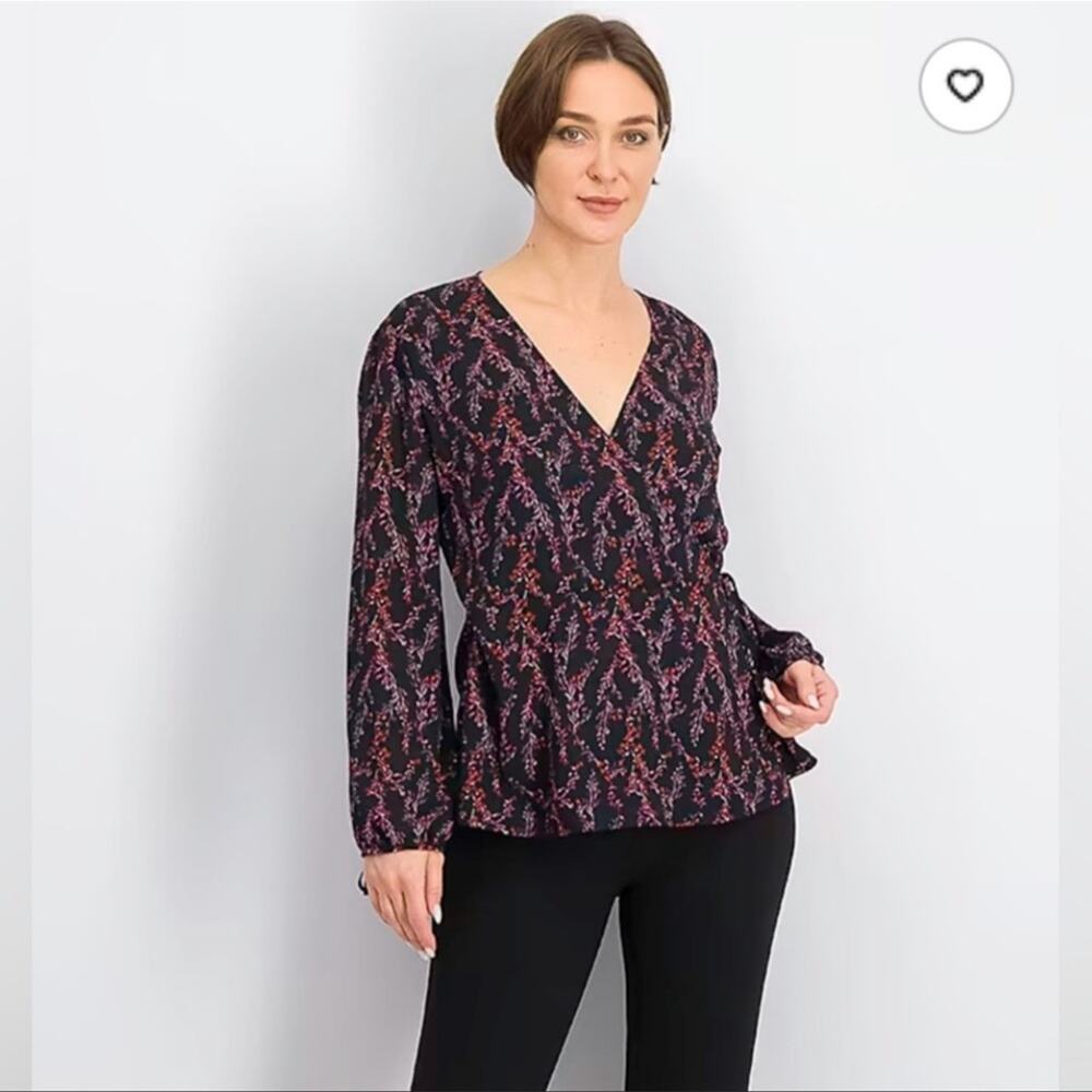 41 Hawthorn | Brynlee Tie Wrap Blouse Long Sleeve Size S NWT